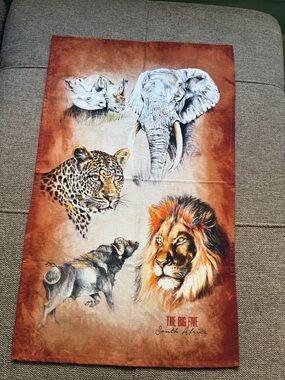 The Big Five Safari Animal Wall Tapestry - Brown & Tan
